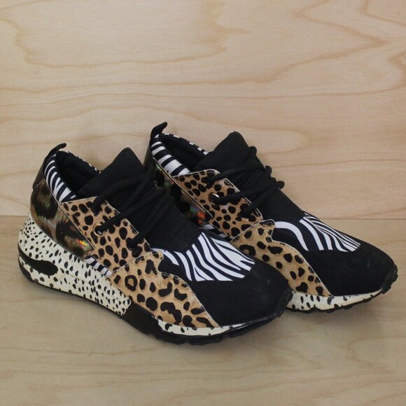 Steve Madden Cliff Animal Print Wedge Sneakers - Picture 1 of 10